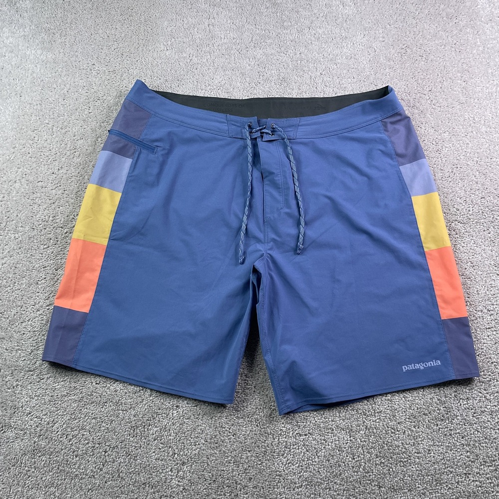 Patagonia Board Shorts Mens 38 Blue Hydro Series Swim Trunks Beach Pool Outdoor